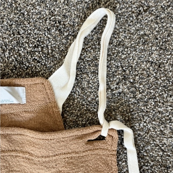 FREE PEOPLE BEACH Lucy Romper Sleeveless Camel Tan Womens Size Medium - Picture 5 of 12